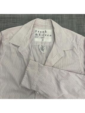 Frank and Eileen small Barry shirt red white striped made in usa